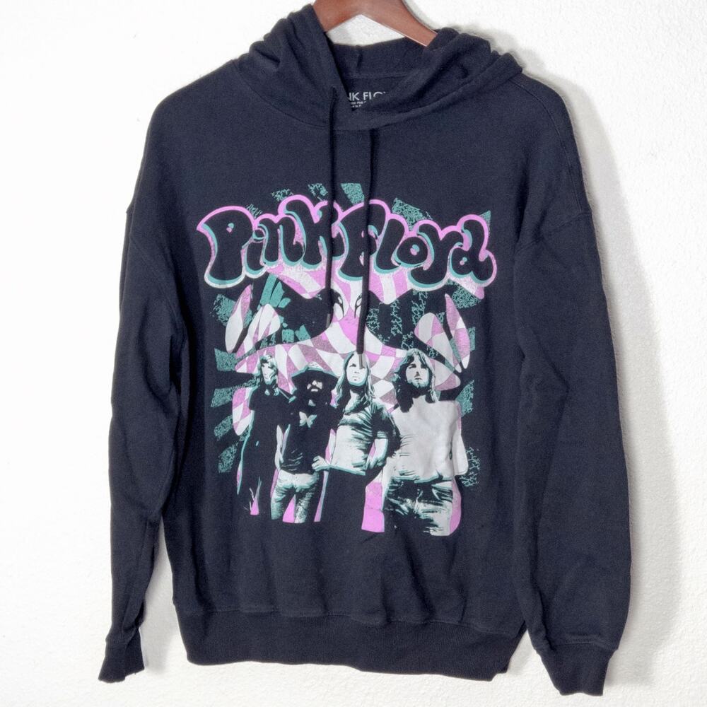 Pink Floyd Graphic Hoodie Gray Pink Large Rockercore Psychedelic Grunge